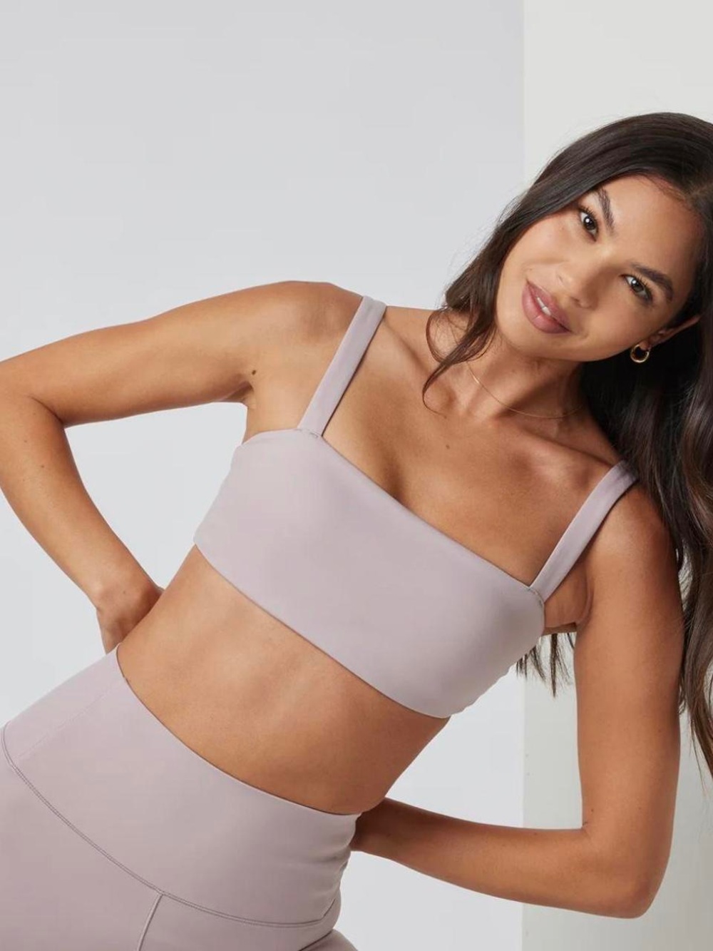 Vuori Evolve Square Neck Sports Bra Size S Dusty Pink Athletic Yoga Pilates